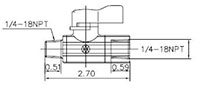 Labcock Valves - Male Thread x Female Thread_Dimension