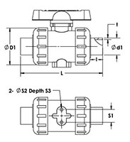 PP PURE TYPE-21 BALL VALVE_Dimension